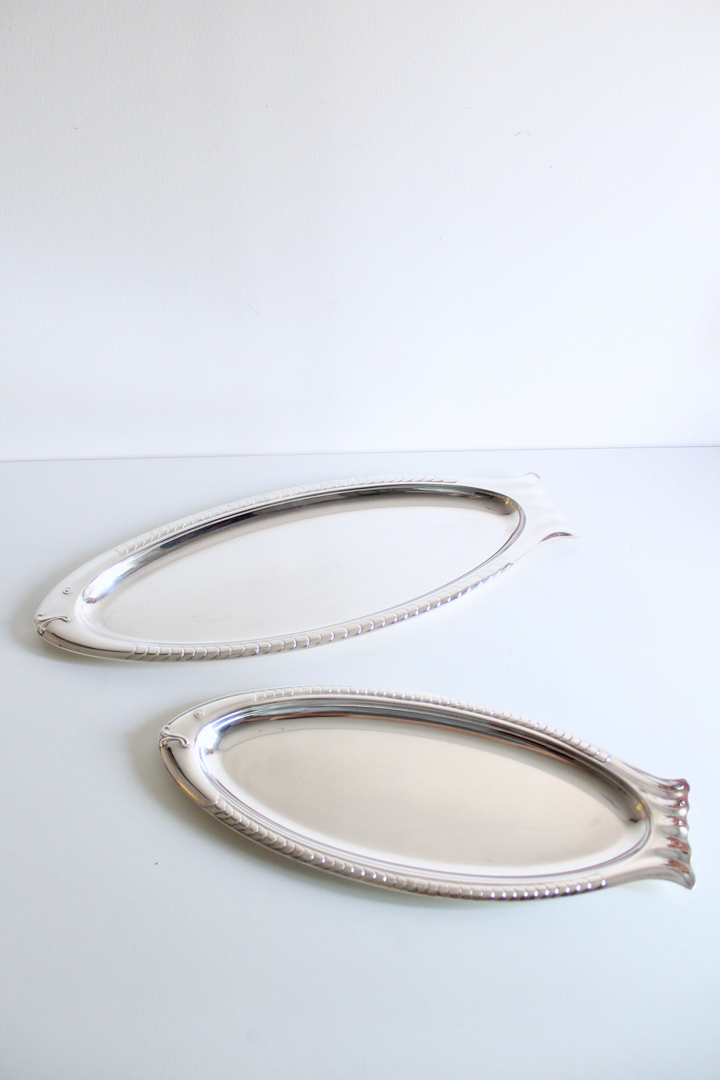 Pair of Midcentury Dürer Arginox Fish Serving Platters