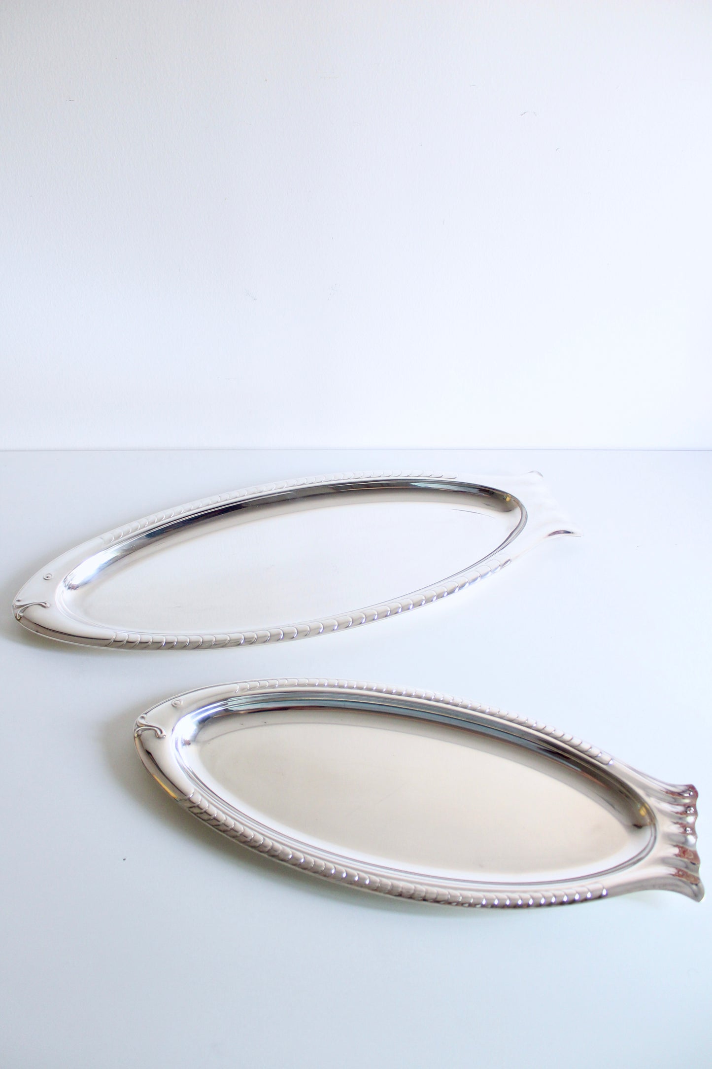 Pair of Midcentury Dürer Arginox Fish Serving Platters