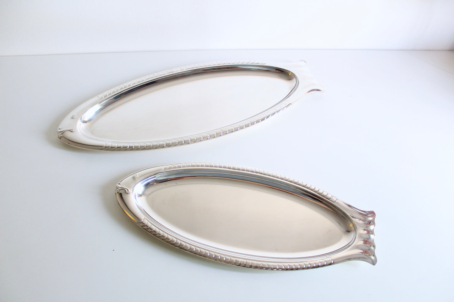 Pair of Midcentury Dürer Arginox Fish Serving Platters