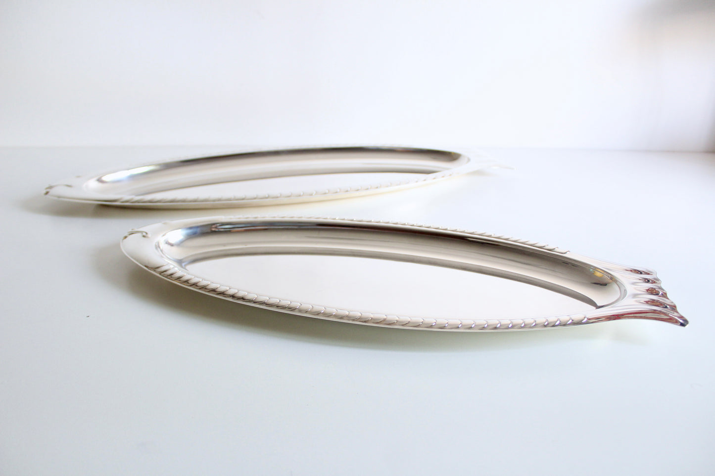 Pair of Midcentury Dürer Arginox Fish Serving Platters