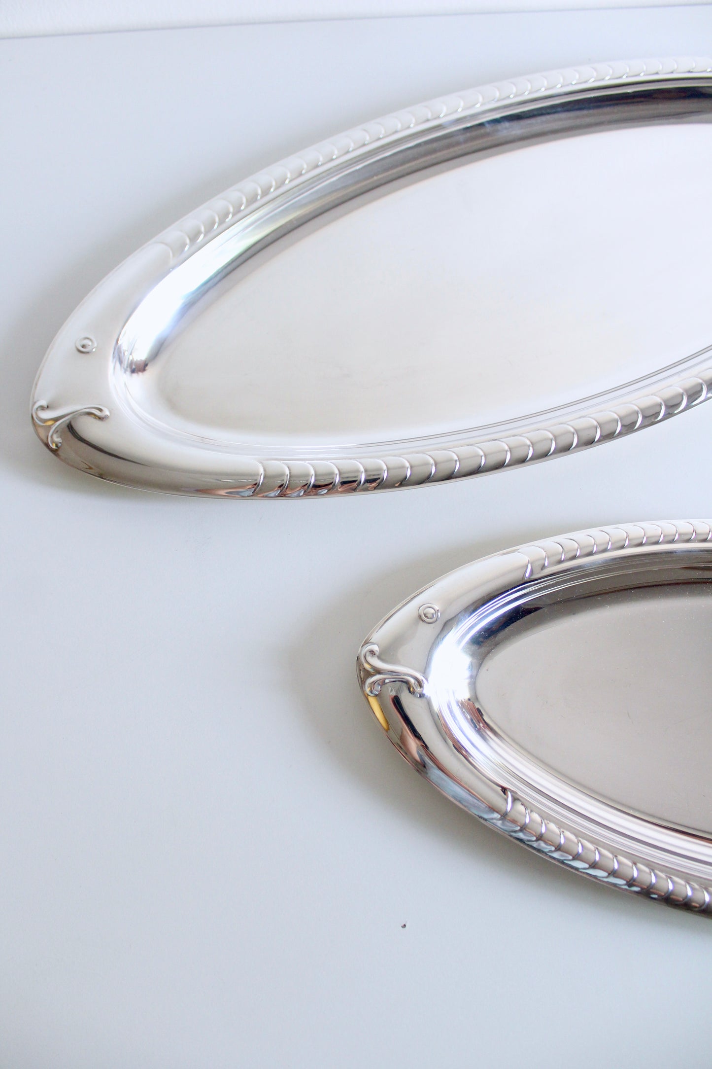 Pair of Midcentury Dürer Arginox Fish Serving Platters