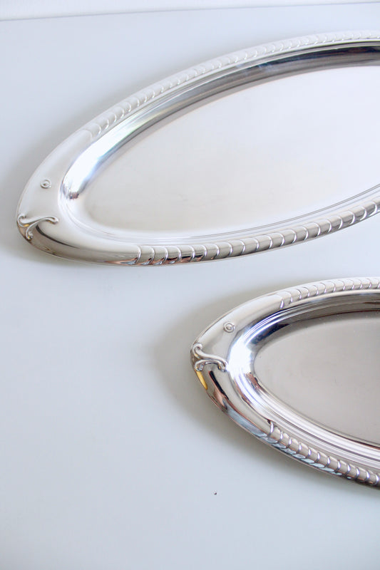 Pair of Midcentury Dürer Arginox Fish Serving Platters