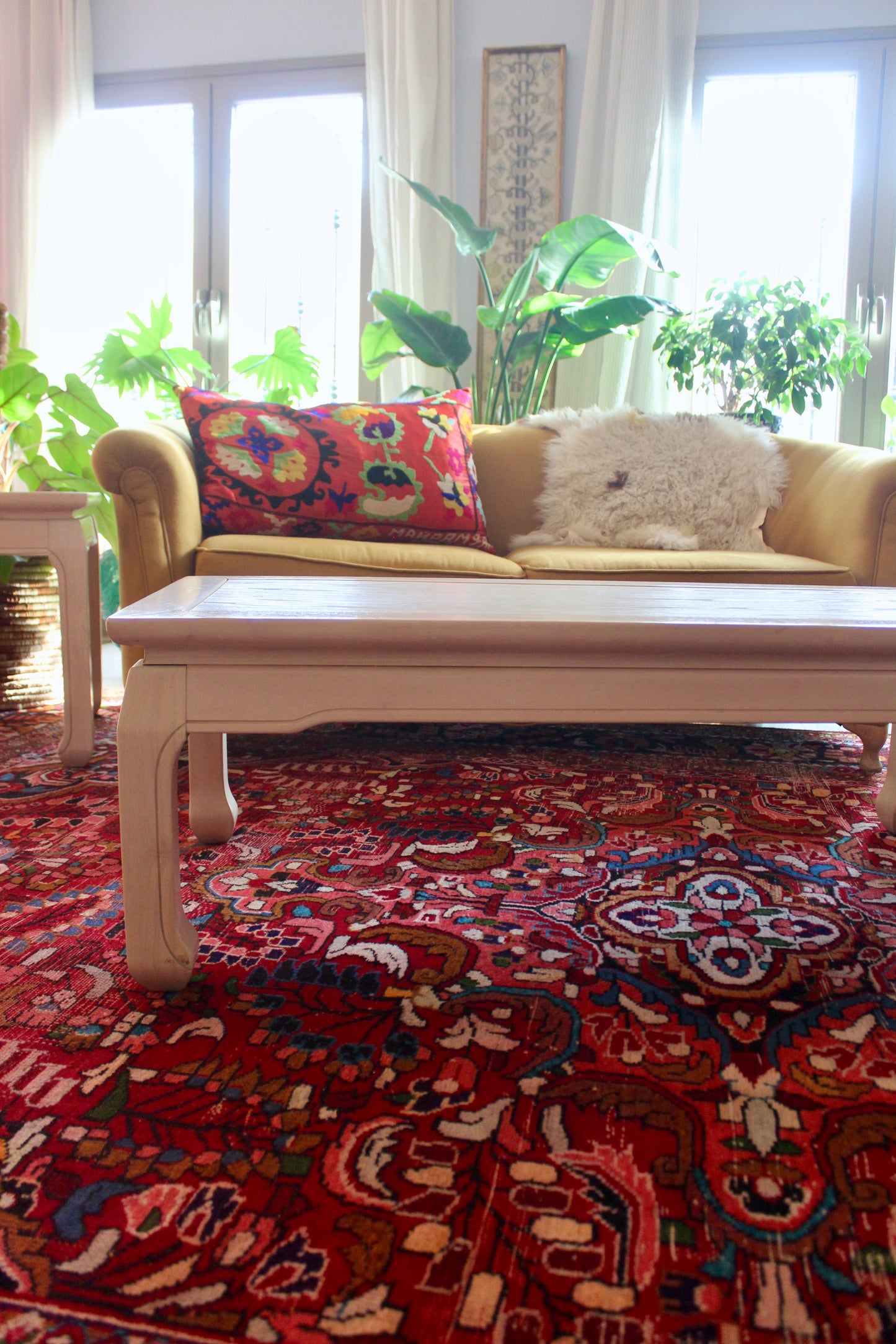 Vintage Malaysian Ming-Style Coffee & Side Table Set