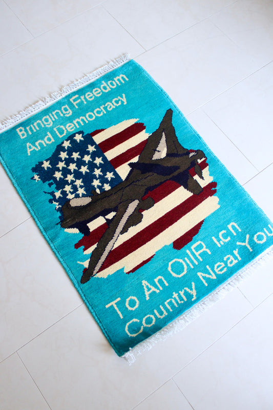 Contemporary Afghan War Rug “Bringing Freedom & Democracy”