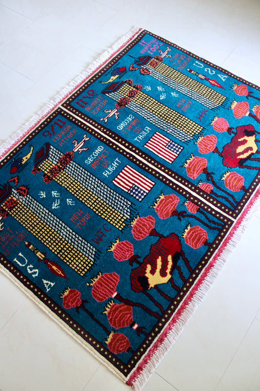 Double Panel 9/11 Afghan War Rug