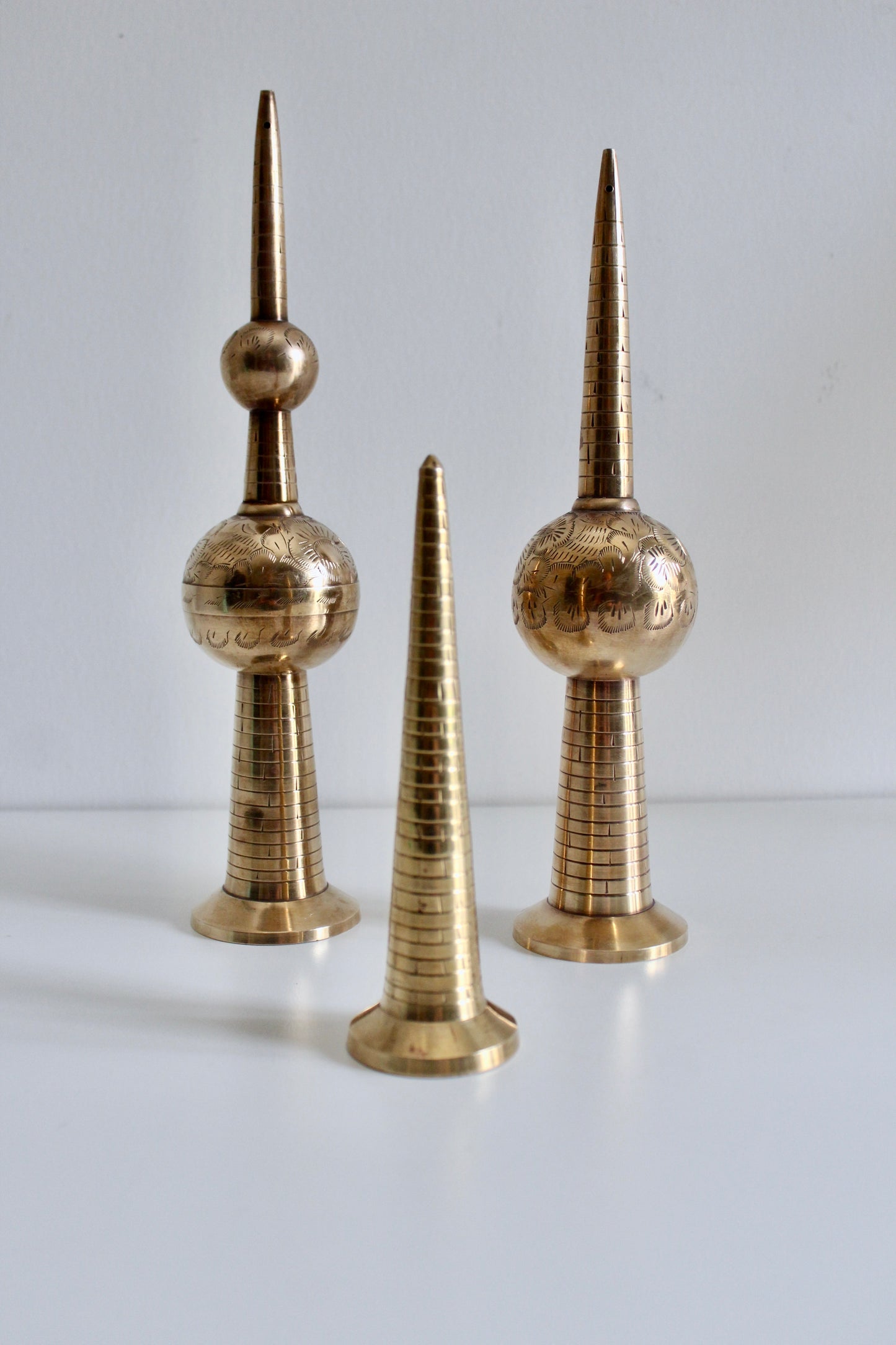 Vintage Brass Kuwait Towers Set