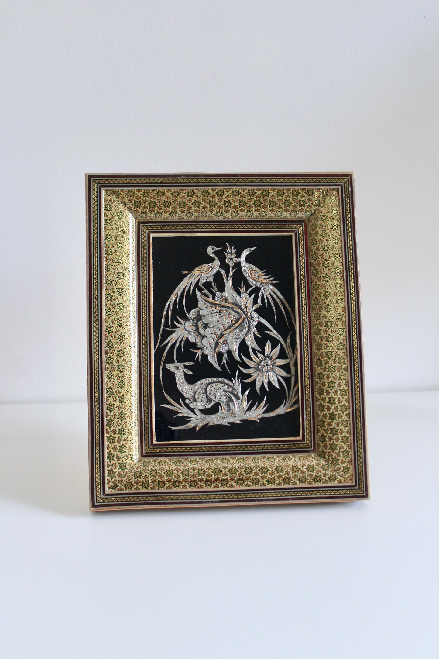 Vintage Khatam Kari Frames Metal Work