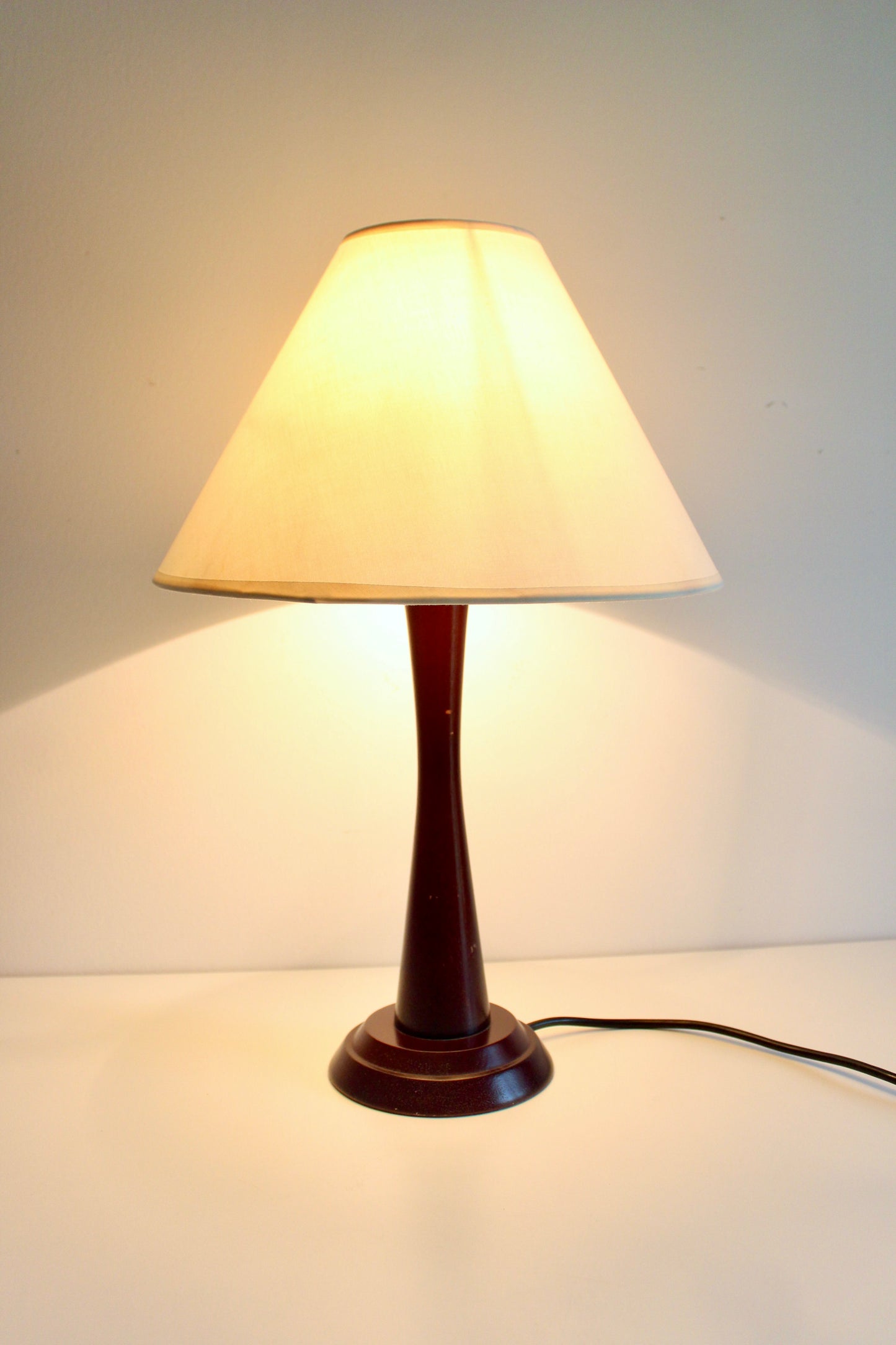 Vintage Danish Modern Style Wooden Table Lamp