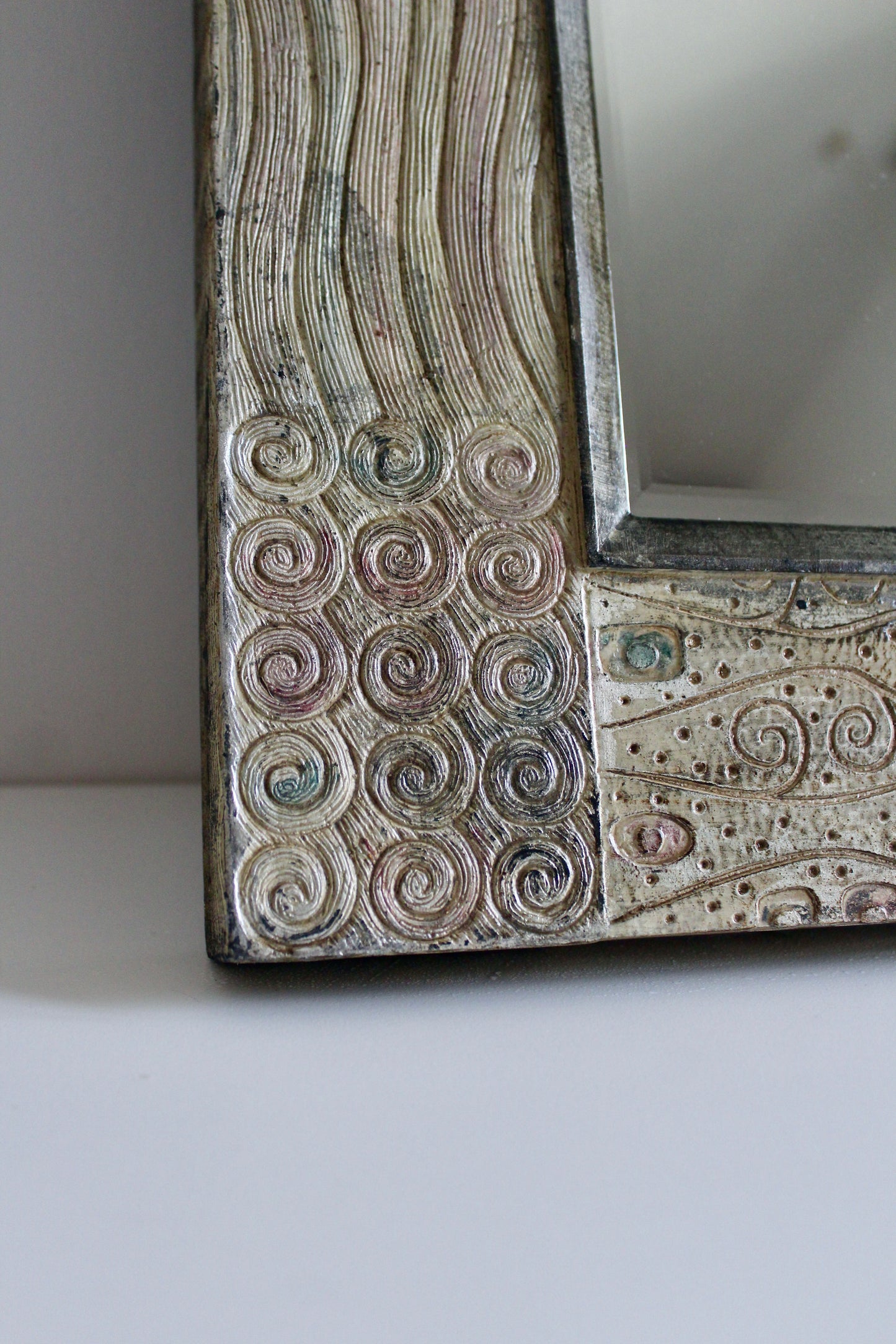 Vintage Klimt-Inspired Geometric Wall Mirror