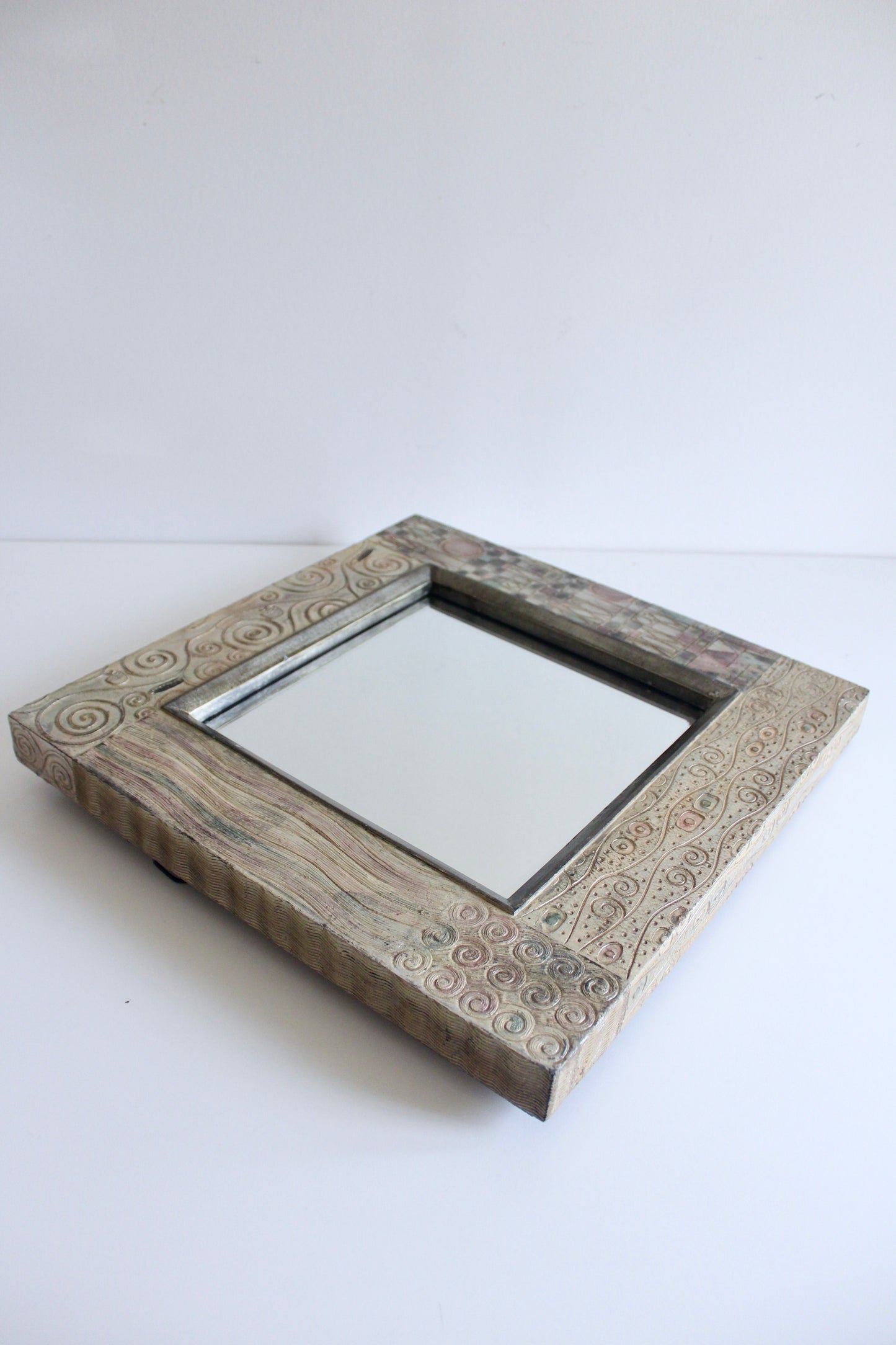 Vintage Klimt-Inspired Geometric Wall Mirror