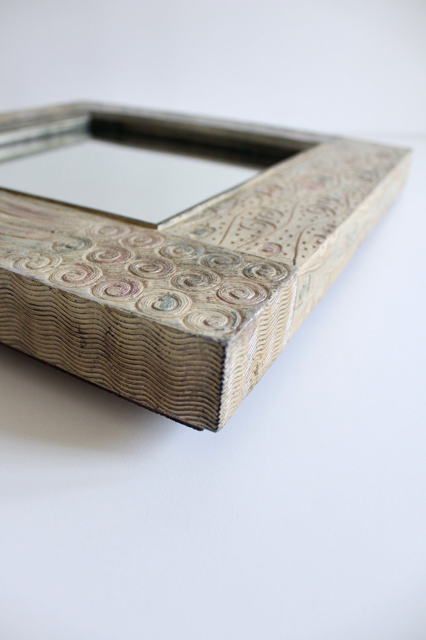 Vintage Klimt-Inspired Geometric Wall Mirror