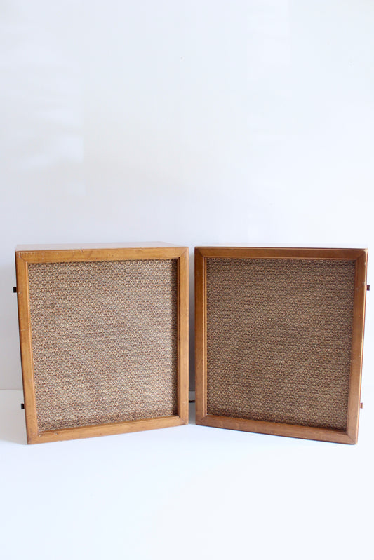 Vintage Mid-Century Wooden Speaker Pair – 1960s