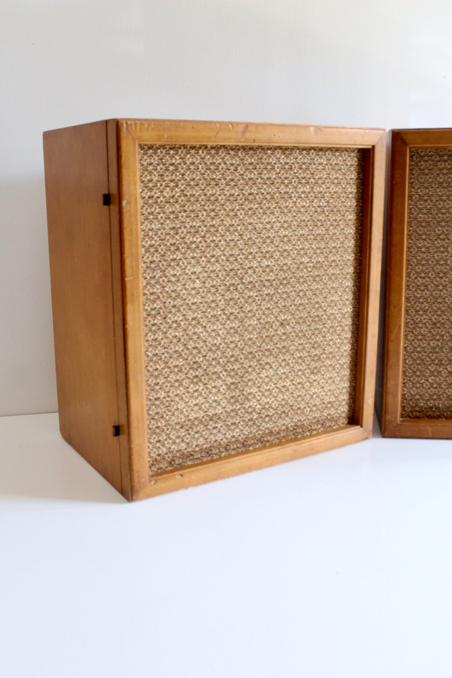 Vintage Mid-Century Wooden Speaker Pair – 1960s