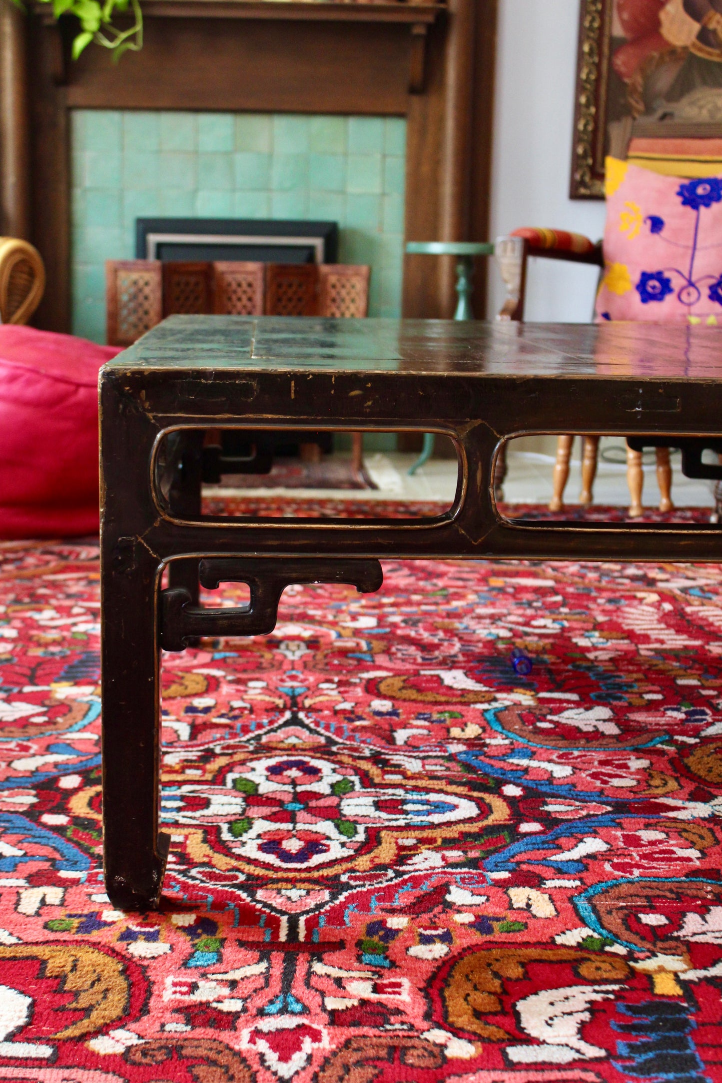 1920s Chinese Hardwood Coffee Table with Natural Age Patina