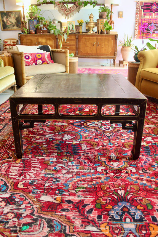 1920s Chinese Hardwood Coffee Table with Natural Age Patina