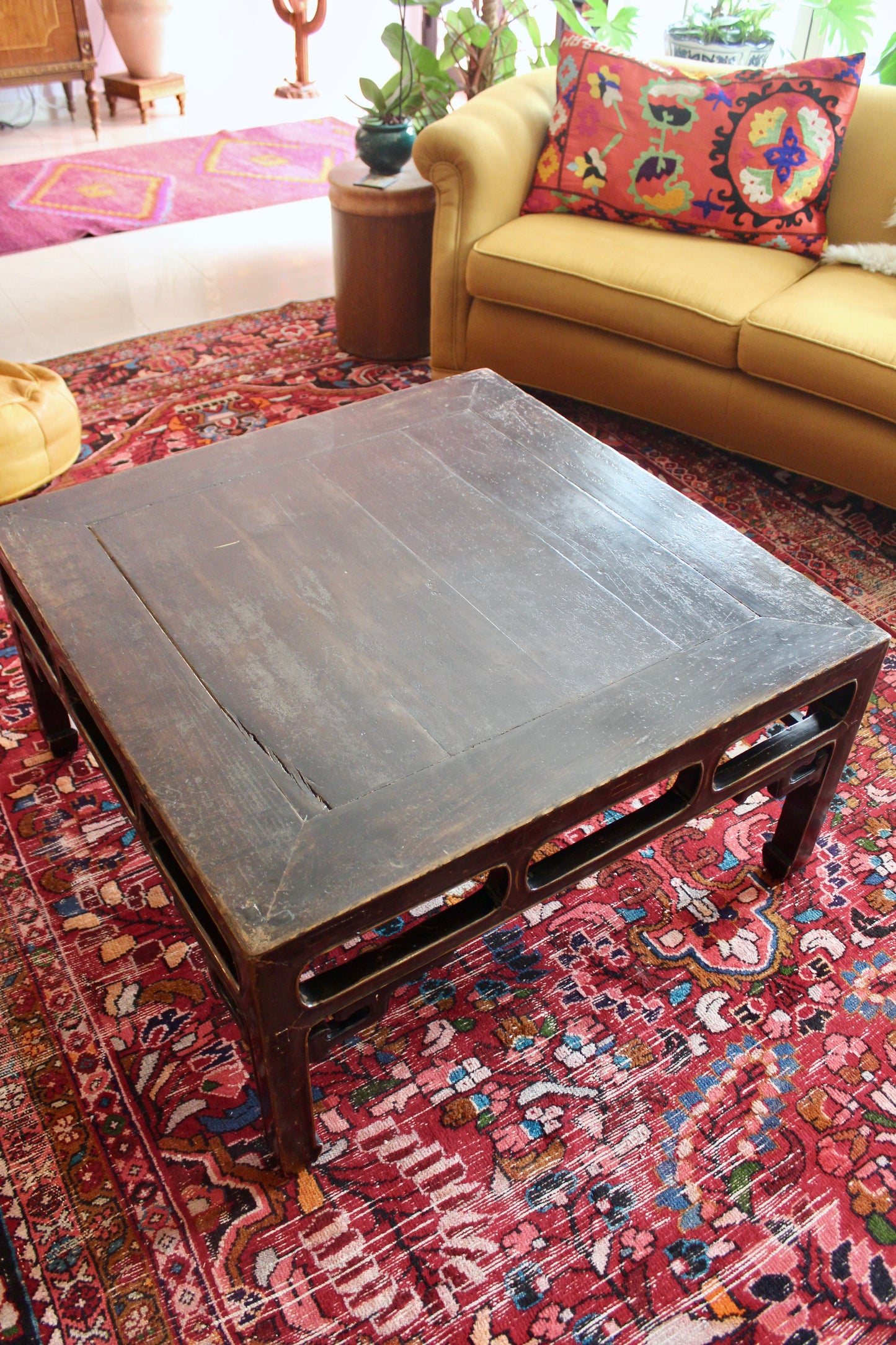 1920s Chinese Hardwood Coffee Table with Natural Age Patina