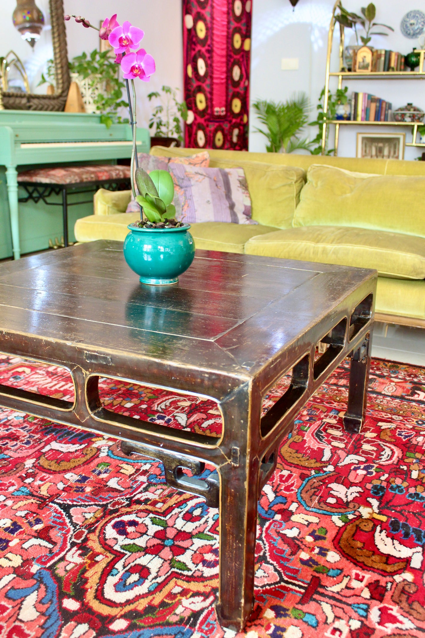 1920s Chinese Hardwood Coffee Table with Natural Age Patina