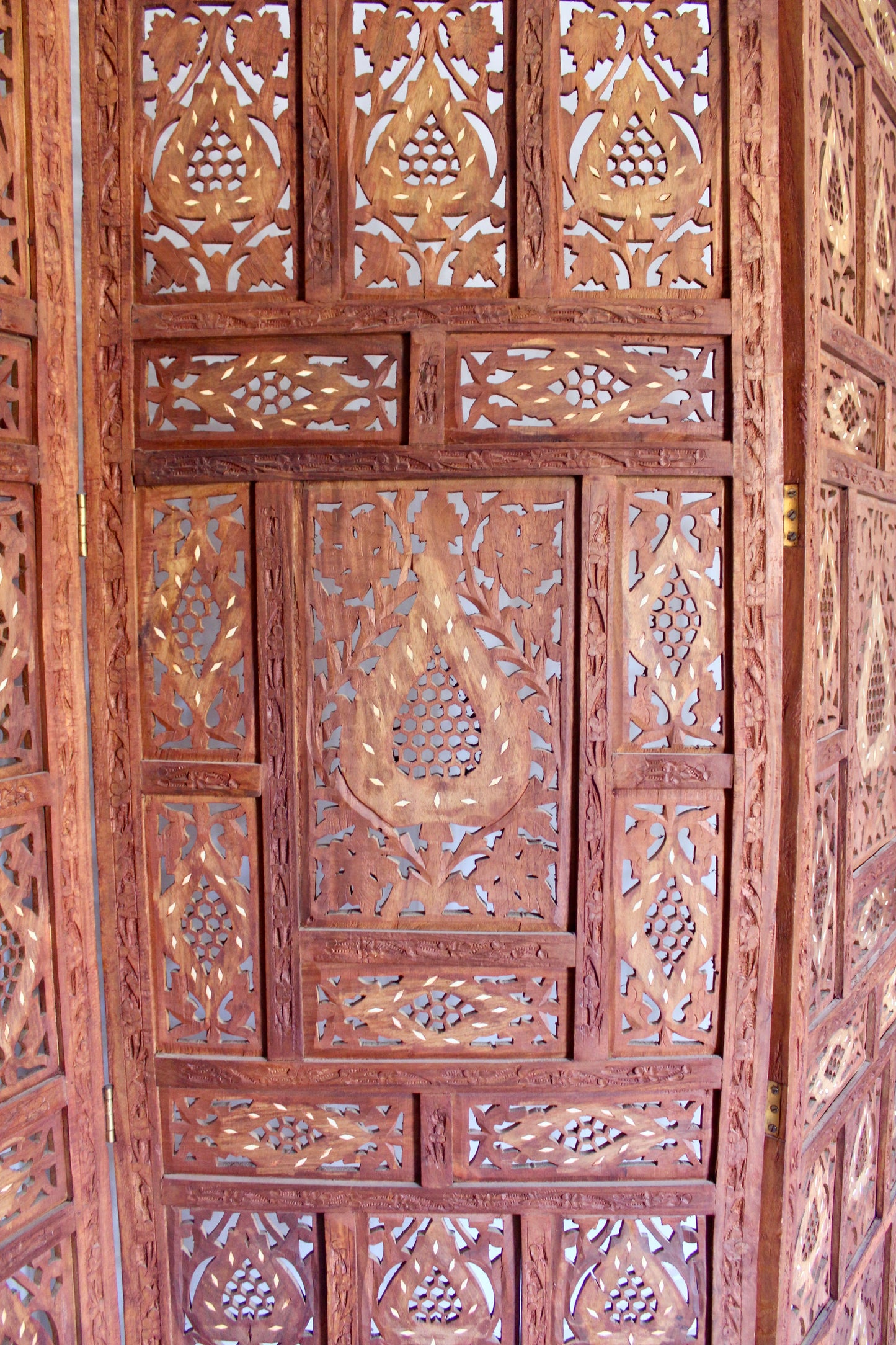 Carved Indian Jali Folding Room Divider