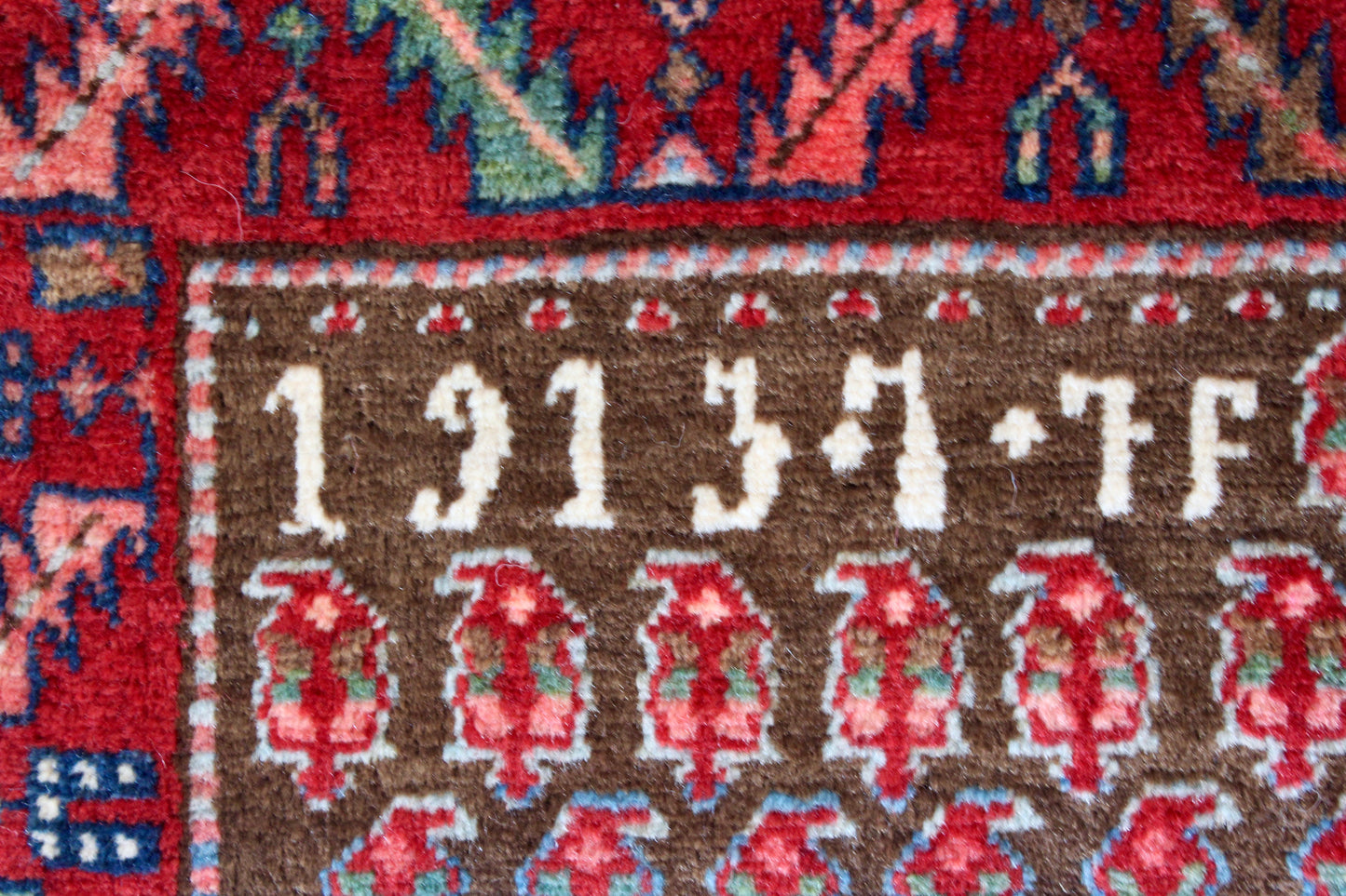Antique Persian Kurdish Boteh Rug, Dated 1913