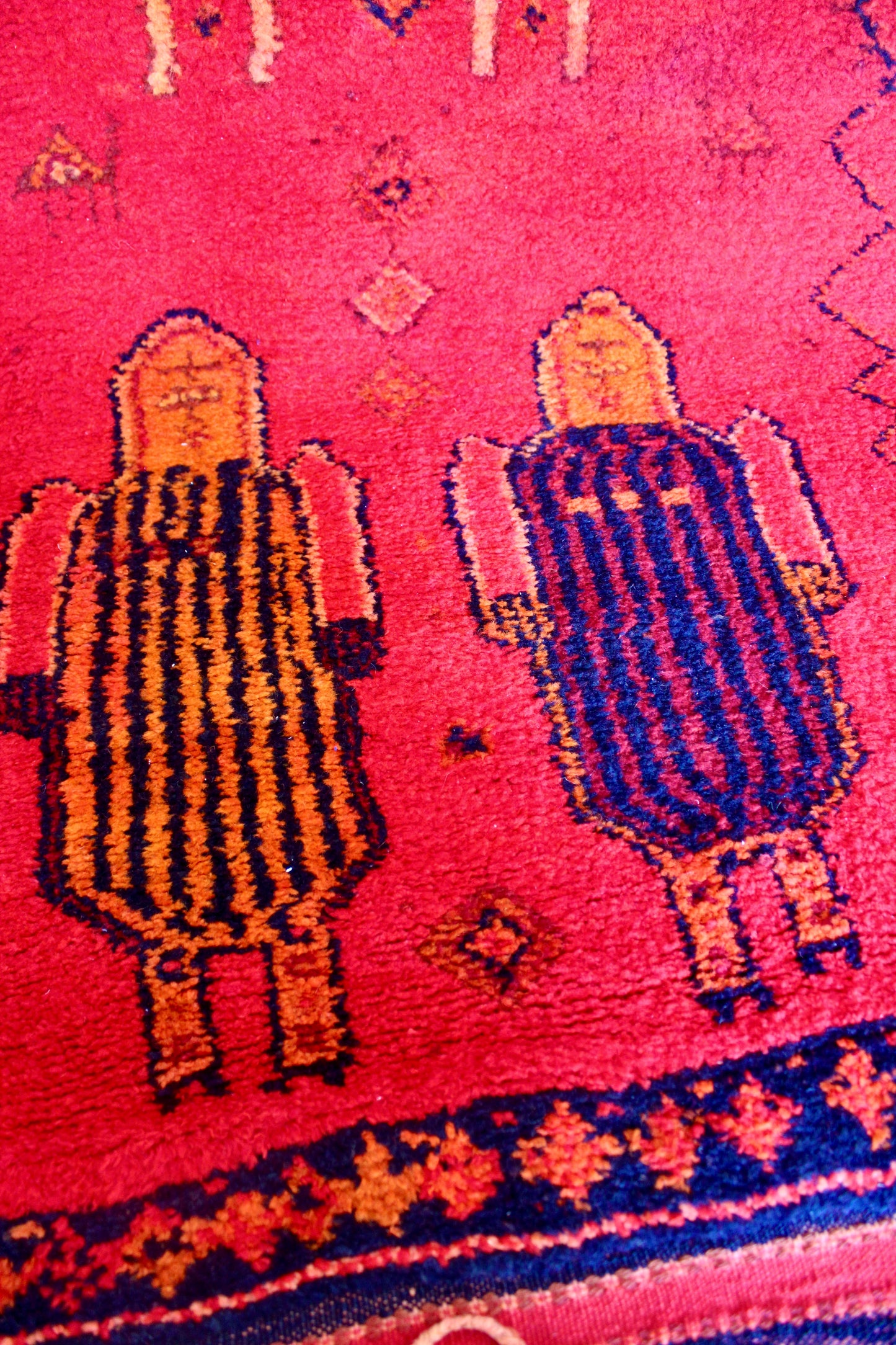 Midcentury Sadu Pictorial Tribal Rug with Arabian Riders and Camels