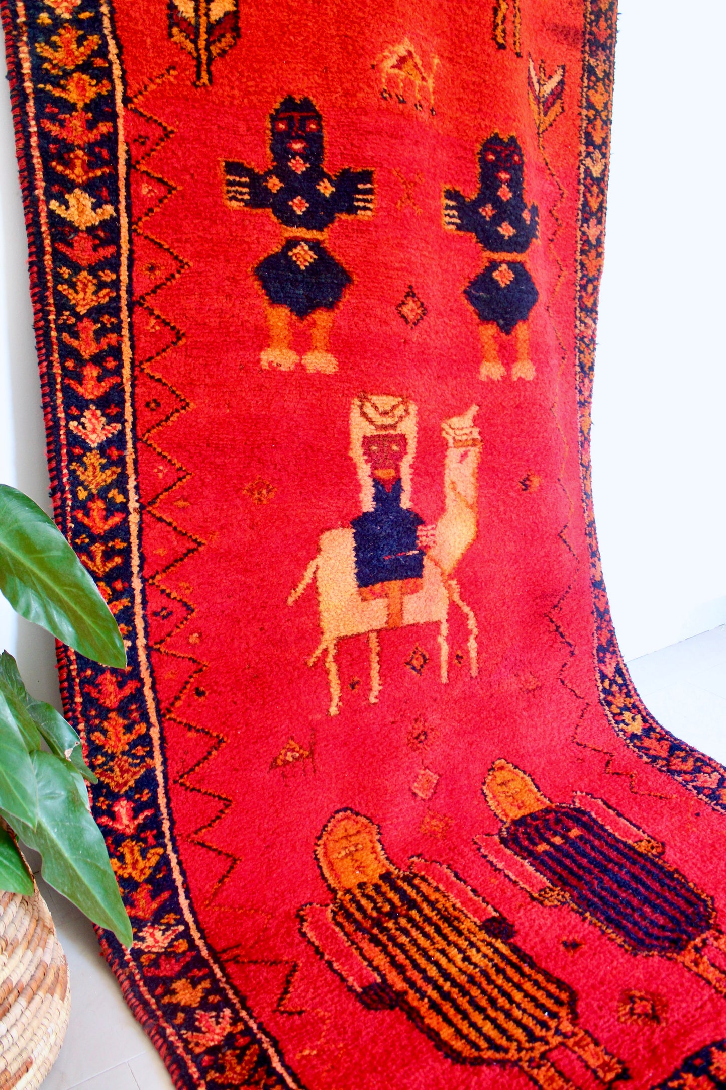 Midcentury Sadu Pictorial Tribal Rug with Arabian Riders and Camels