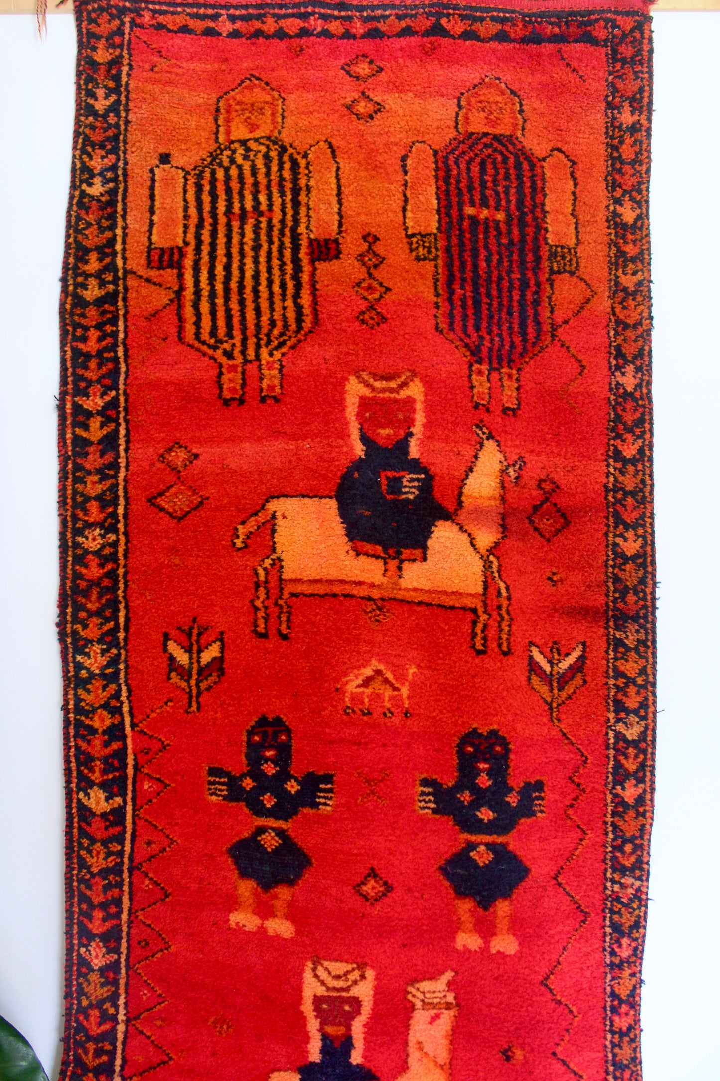 Midcentury Sadu Pictorial Tribal Rug with Arabian Riders and Camels