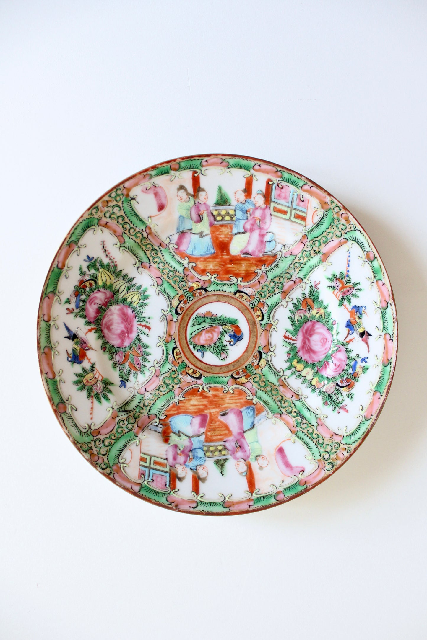 Vintage Chinese Rose Medallion Porcelain Plate