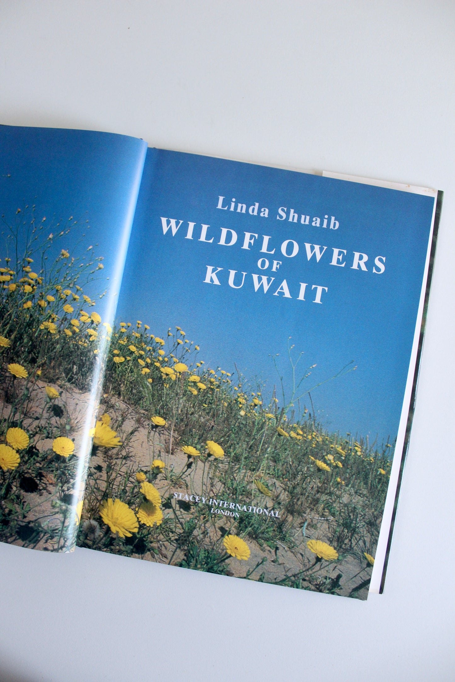 Vintage 1995 "Wildflowers of Kuwait" Hardcover by Linda Shuaib – Rare Kuwait Natural History Book