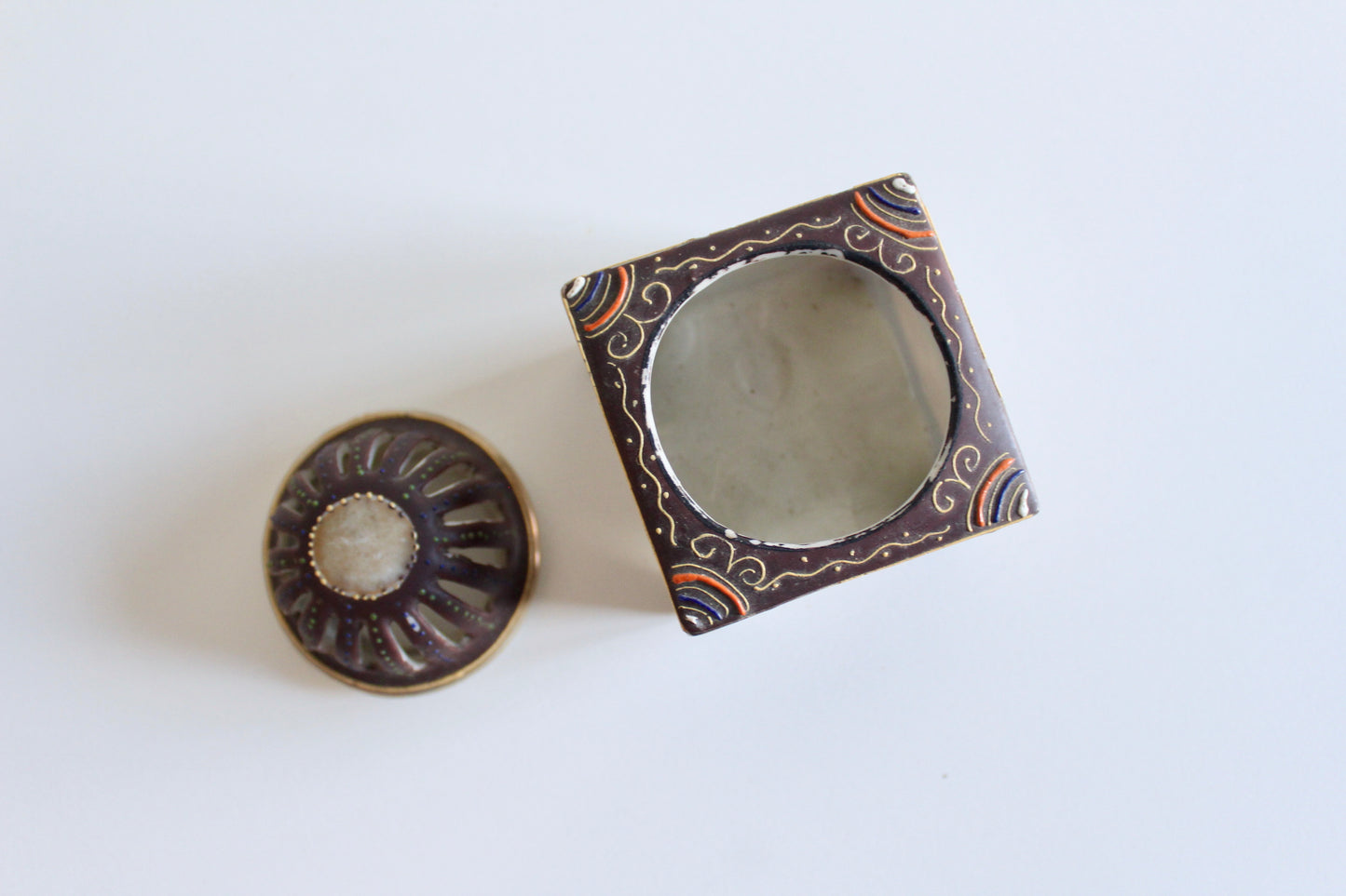 Vintage Japanese Hand-Painted Ceramic Mubkhar, c. 1950s–1960s