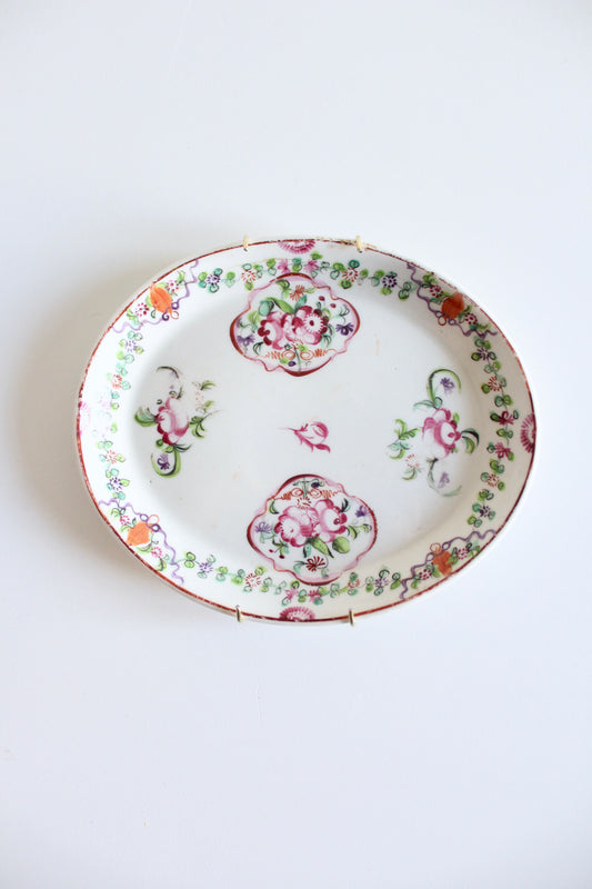 Antique Chinese Export Porcelain Oval Dish
