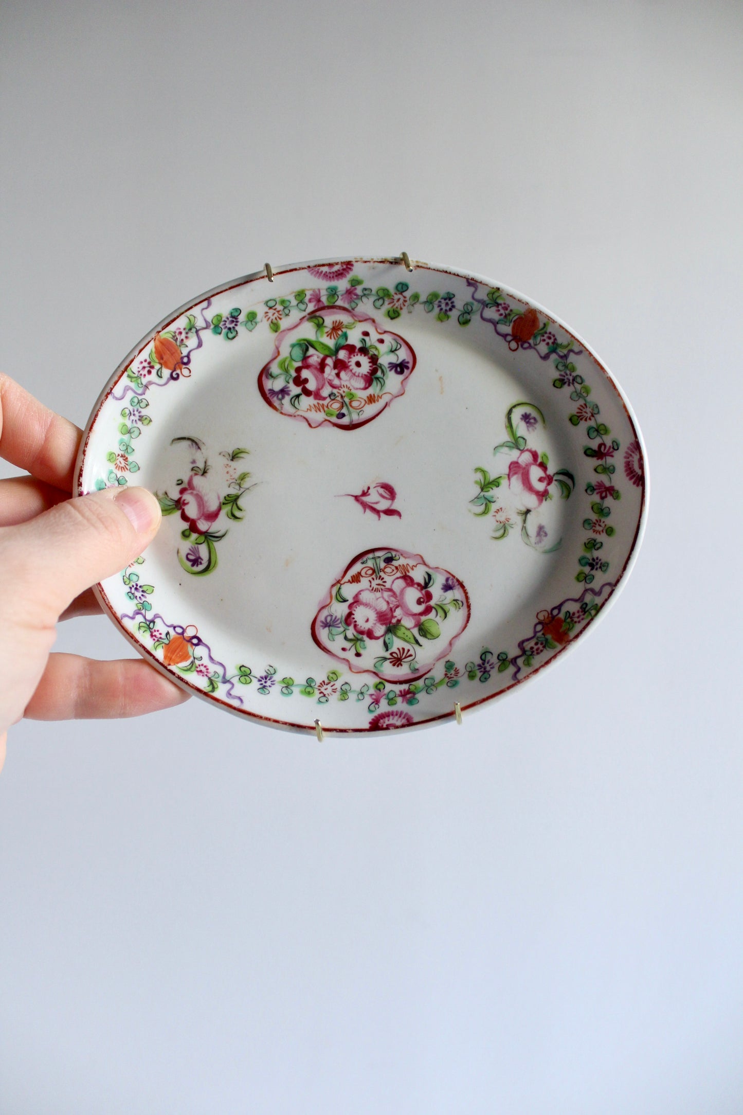 Antique Chinese Export Porcelain Oval Dish