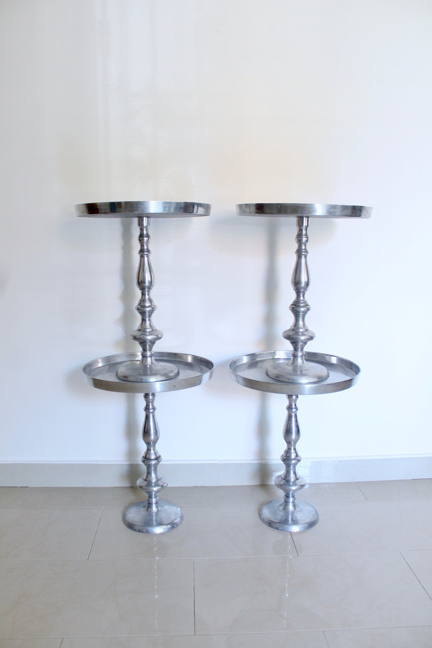 Vintage Indian Aluminum Side Tables