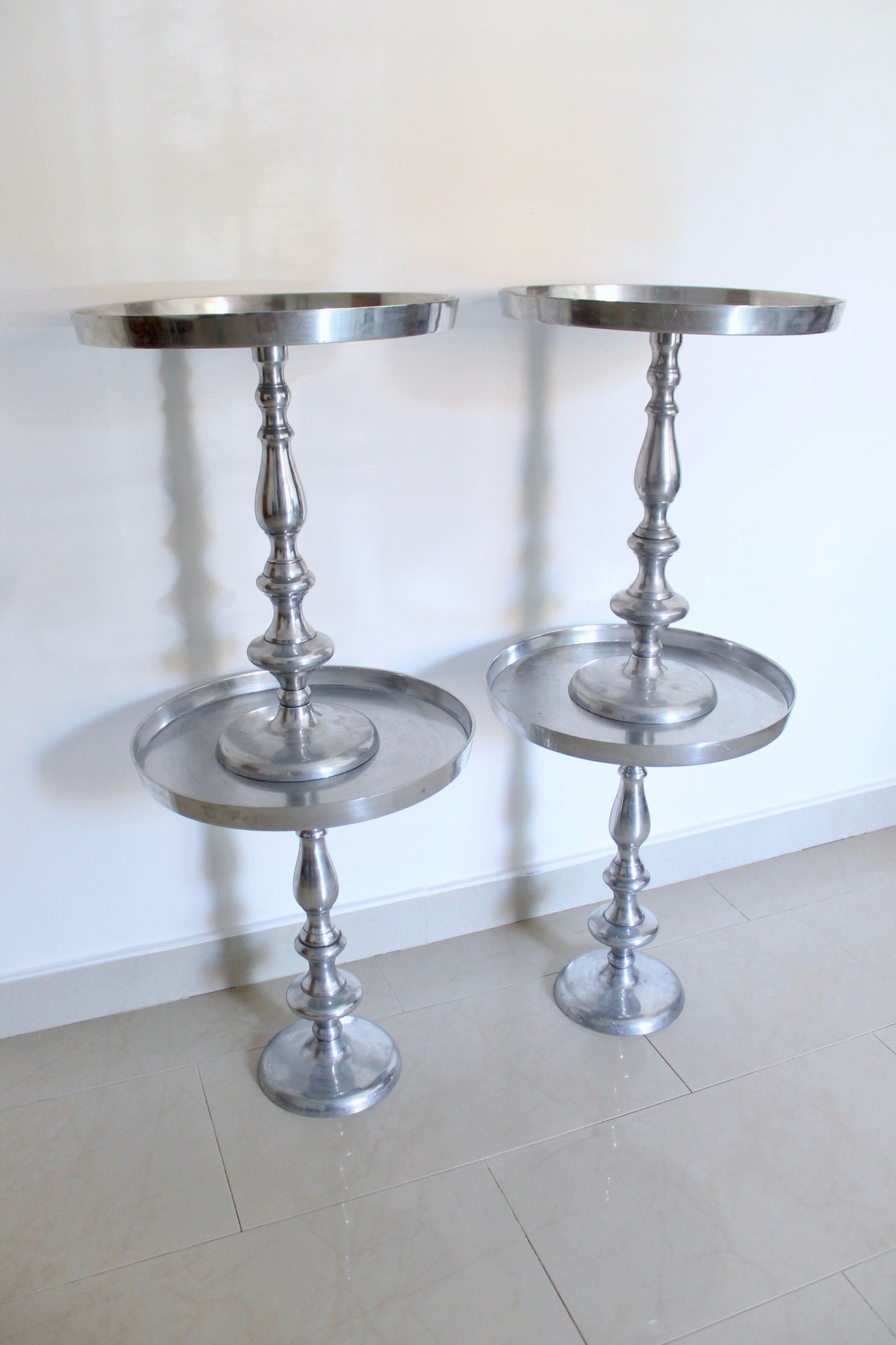 Vintage Indian Aluminum Side Tables