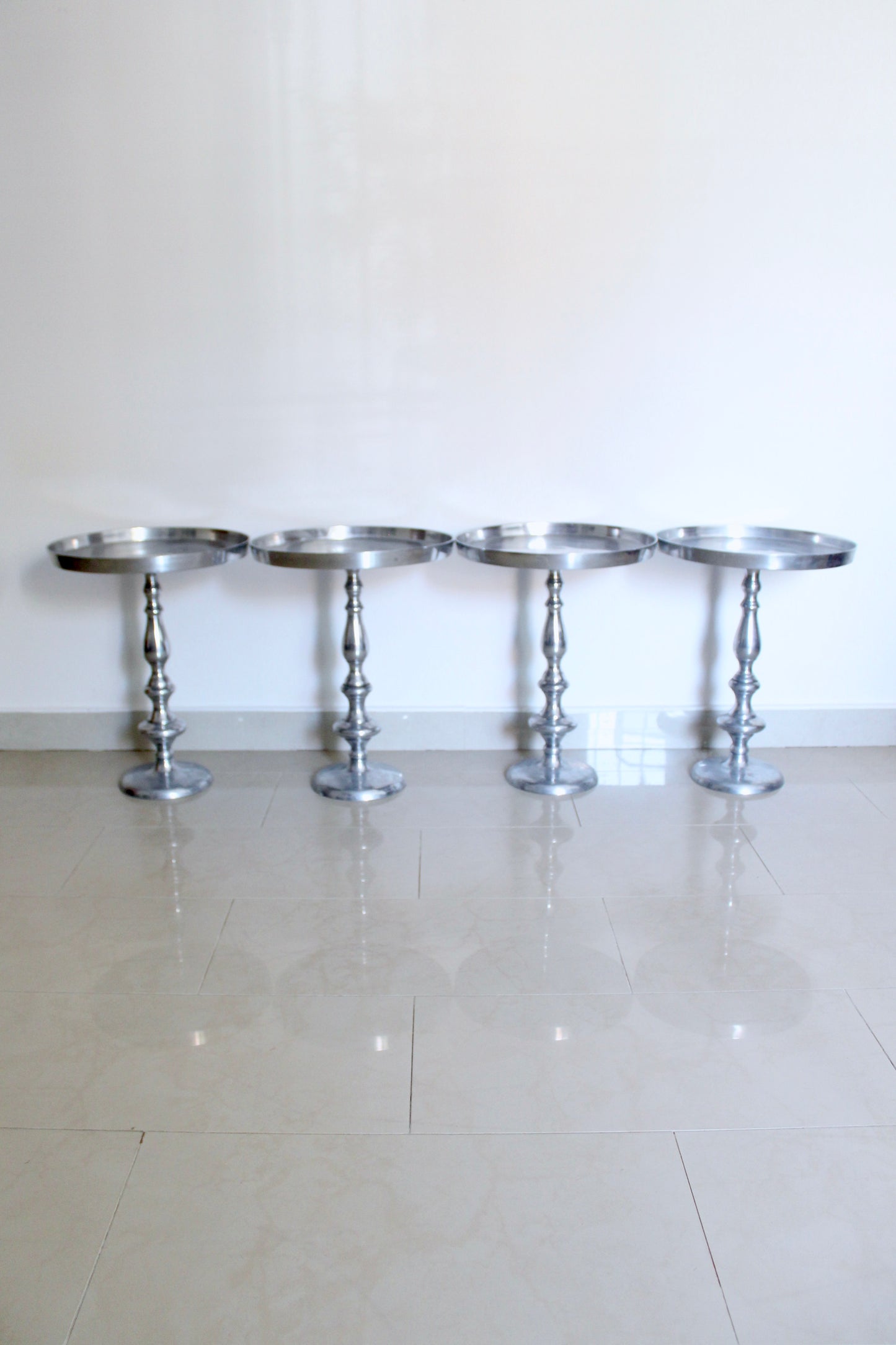Vintage Indian Aluminum Side Tables