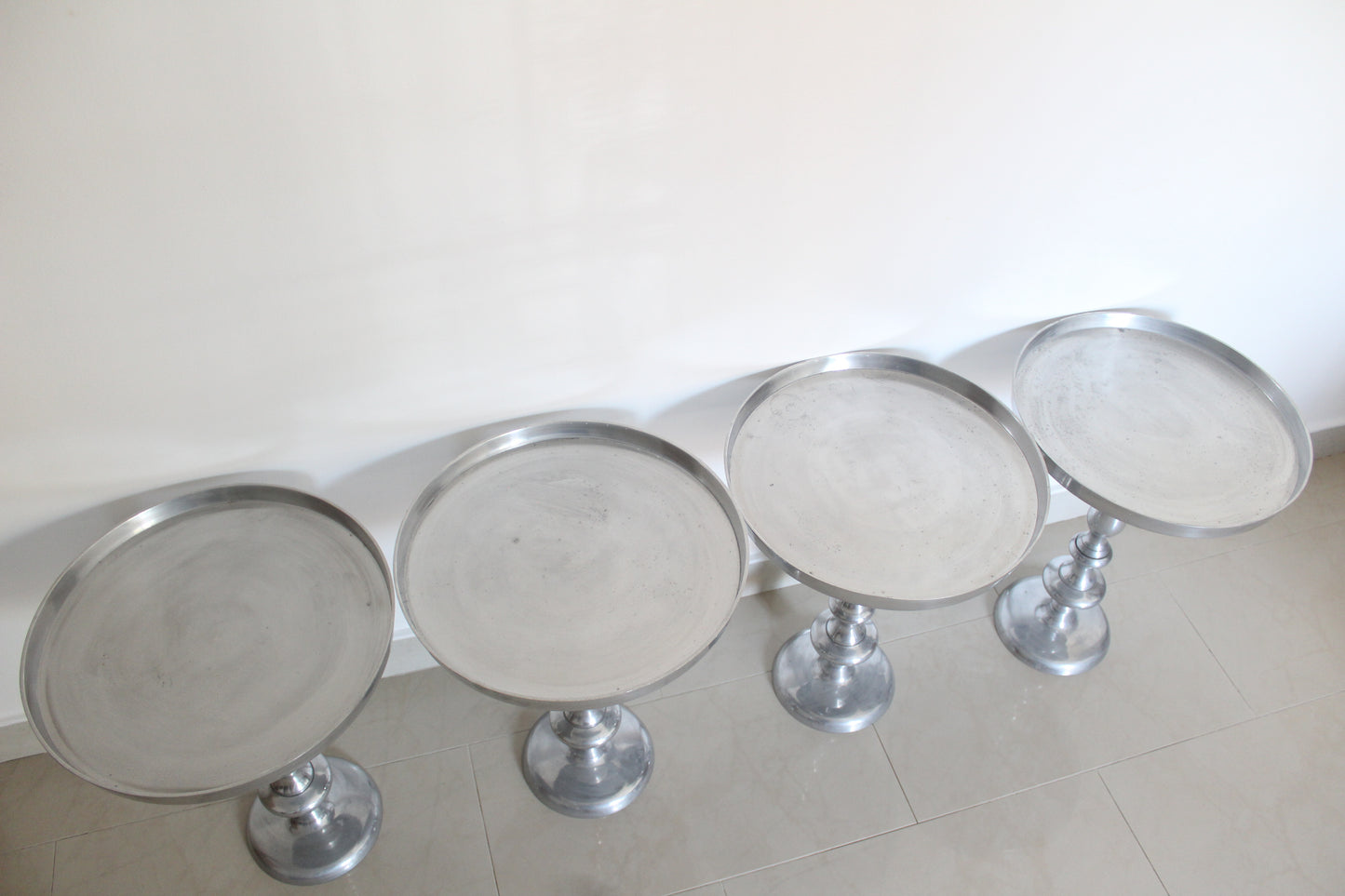 Vintage Indian Aluminum Side Tables