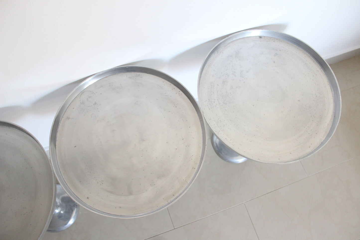 Vintage Indian Aluminum Side Tables