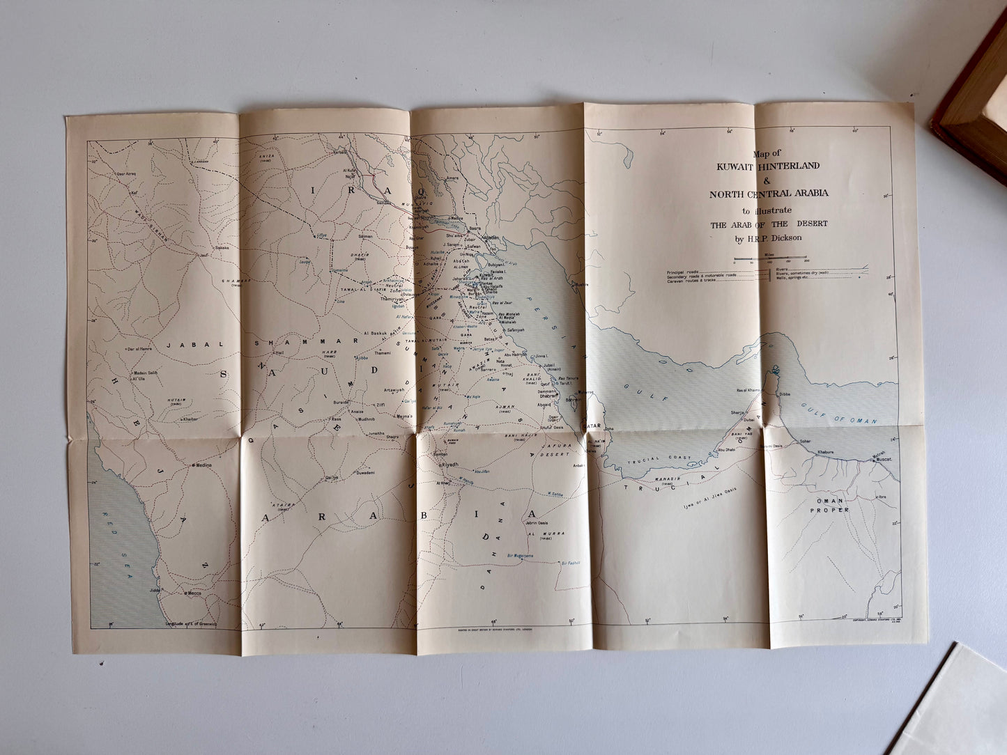 1951 Second Edition – The Arab of the Desert by H.R.P. Dickson – With 5 Fold-Out Maps & 6 Genealogical Charts