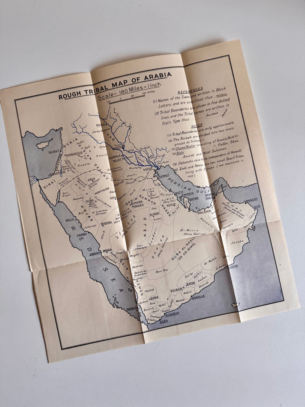 1951 Second Edition – The Arab of the Desert by H.R.P. Dickson – With 5 Fold-Out Maps & 6 Genealogical Charts