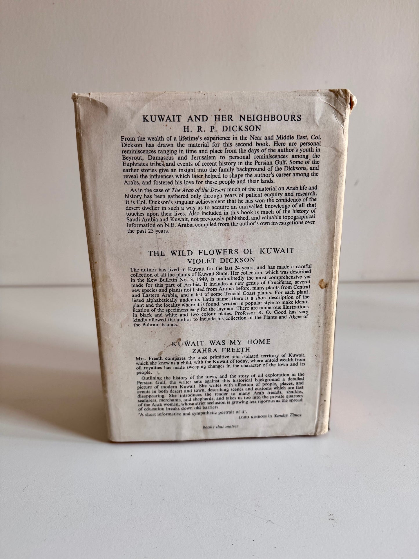 1967 H.R.P. Dickson – The Arab of the Desert – Fourth Impression with Original Dust Jacket & Kuwait Provenance