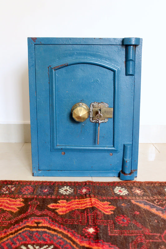 Vintage 1950s Indian Steel Safe with Original Key