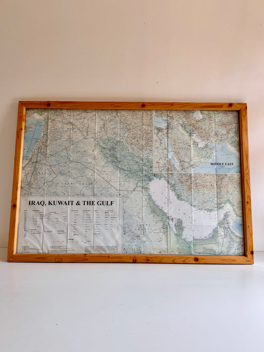 Framed 2003 Map of Iraq, Kuwait & the Gulf – Collins / Bartholomew