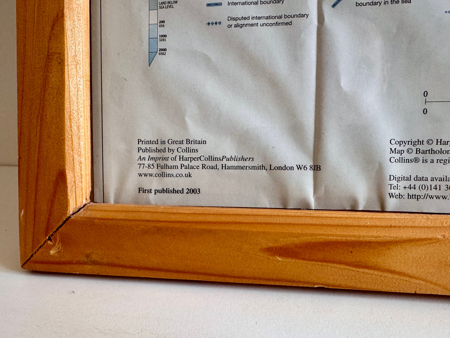 Framed 2003 Map of Iraq, Kuwait & the Gulf – Collins / Bartholomew