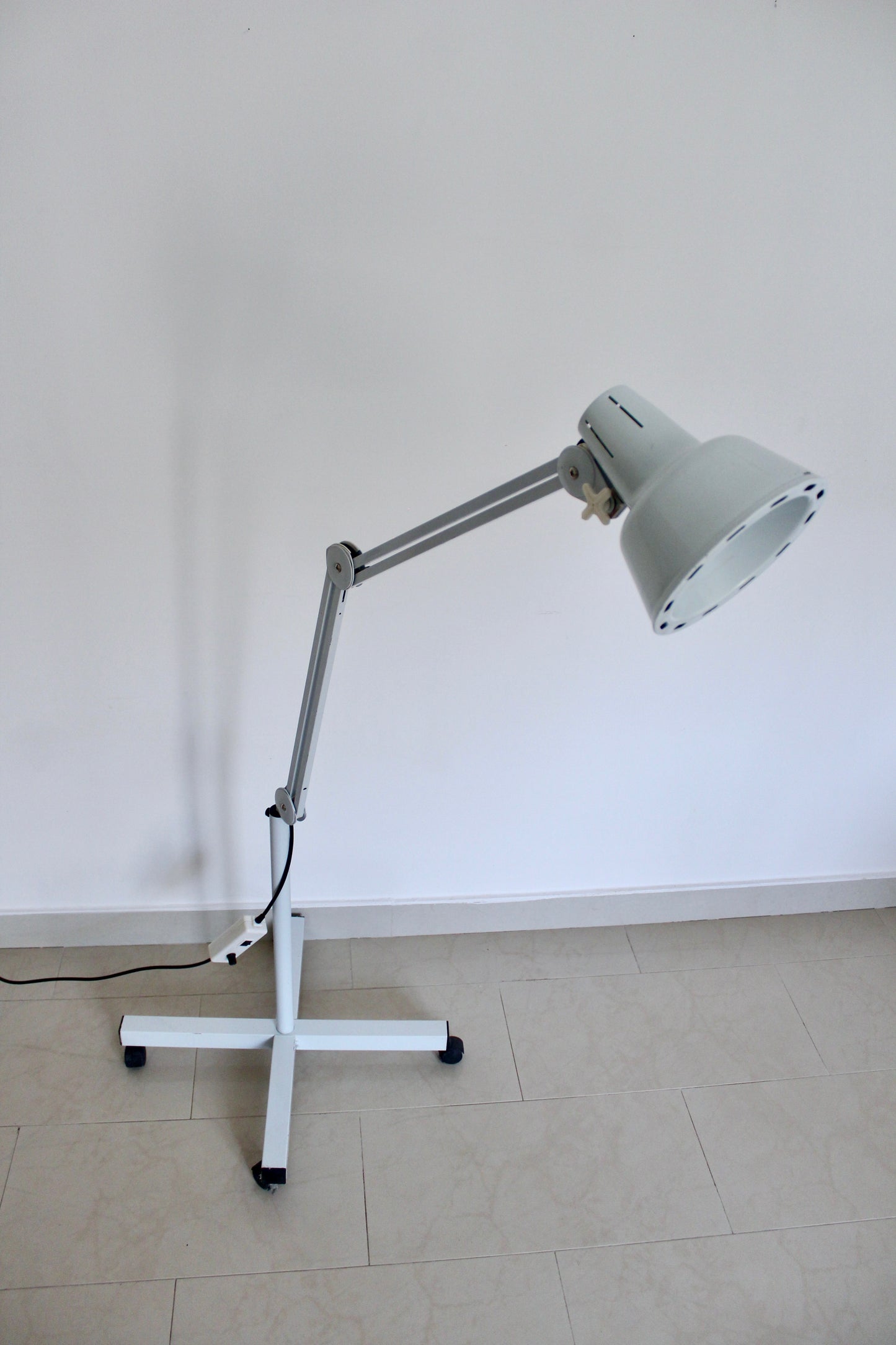 Industrial Adjustable Examination Floor Lamp on Casters