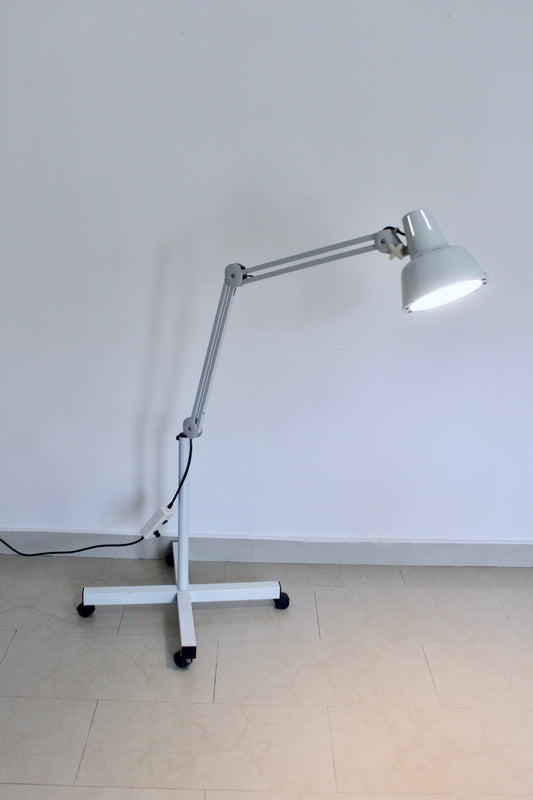 Industrial Adjustable Examination Floor Lamp on Casters
