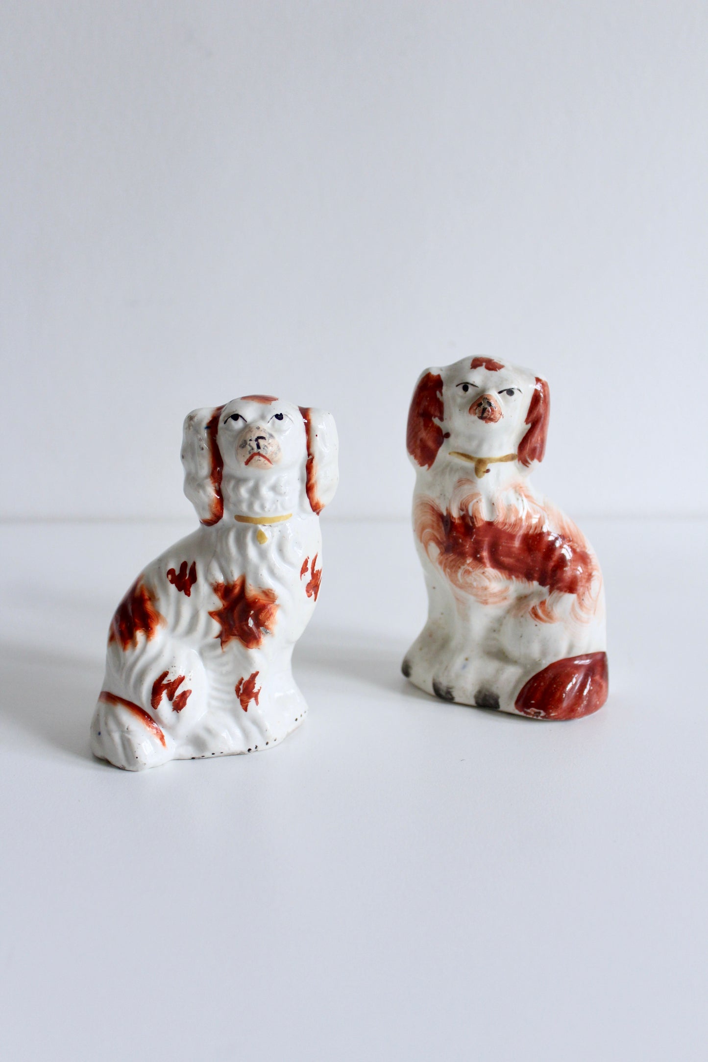 Victorian Staffordshire Spaniel Figures (Pair)