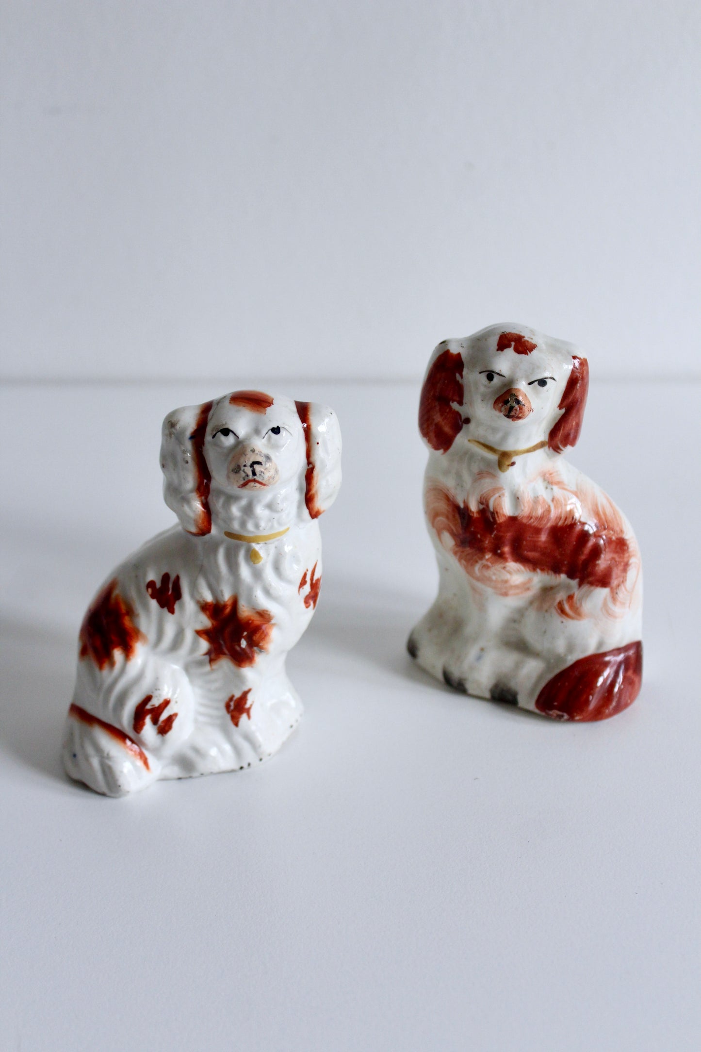 Victorian Staffordshire Spaniel Figures (Pair)