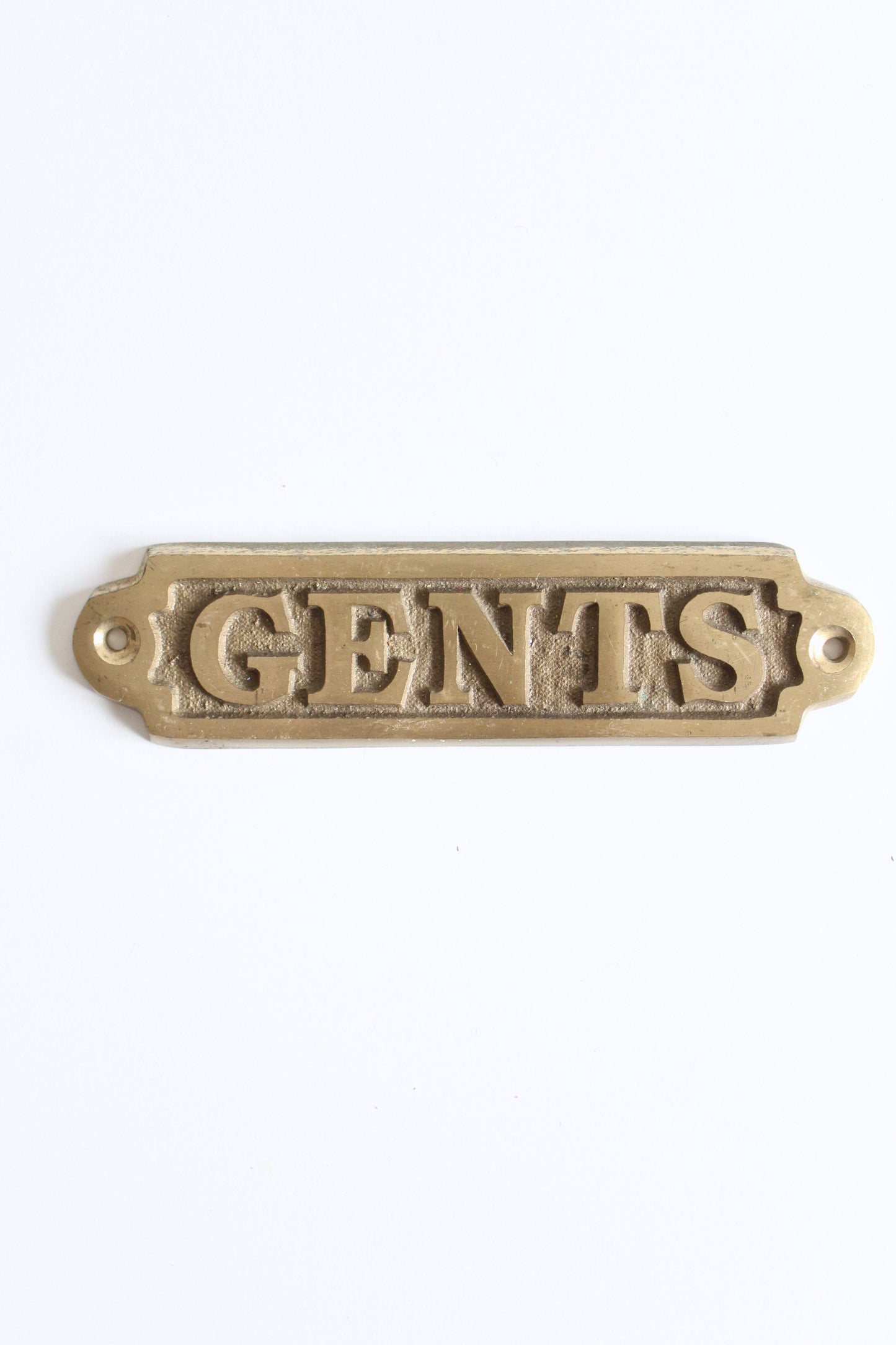 Vintage Brass "GENTS" Door Sign