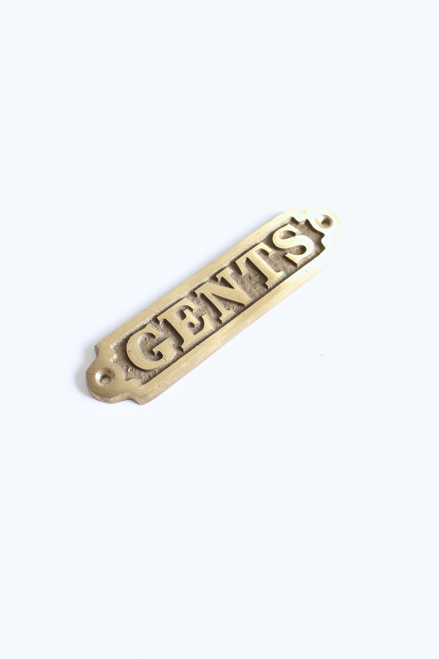Vintage Brass "GENTS" Door Sign