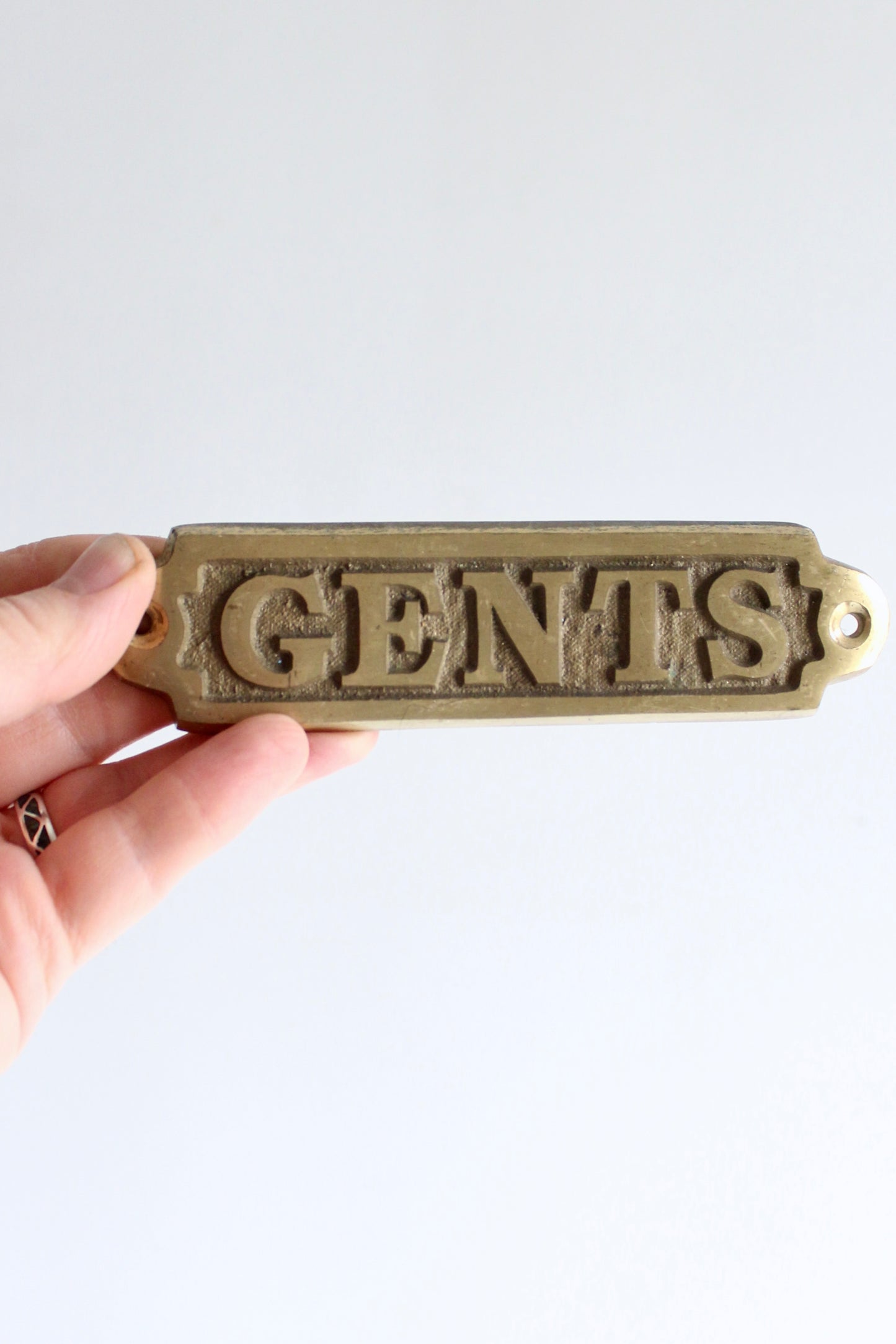 Vintage Brass "GENTS" Door Sign
