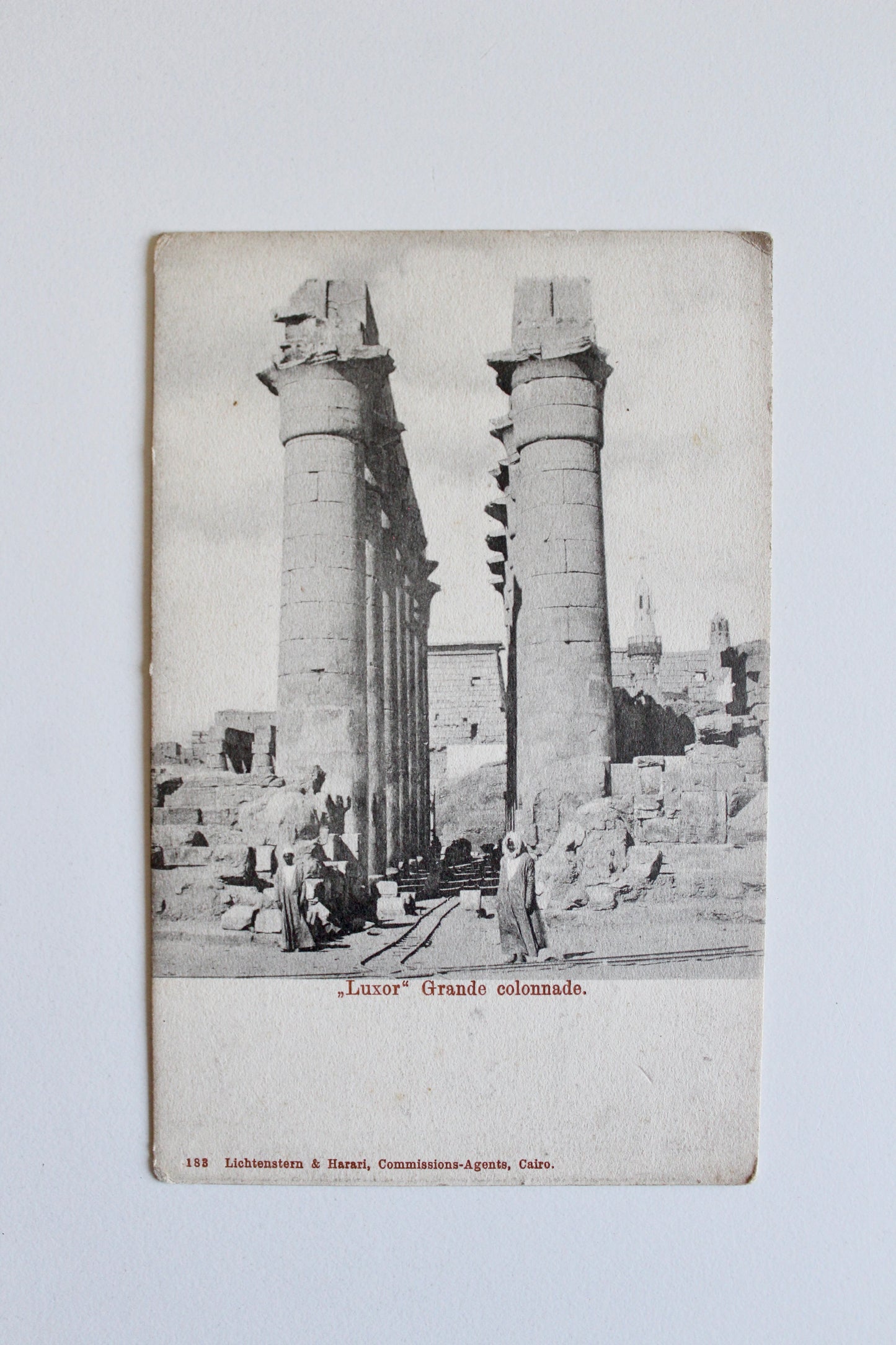 Luxor – Great Colonnade Antique Egyptian Postcard, c. 1900–1905